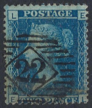 QV sg45 2d blue (E-L) plate 8 - good used