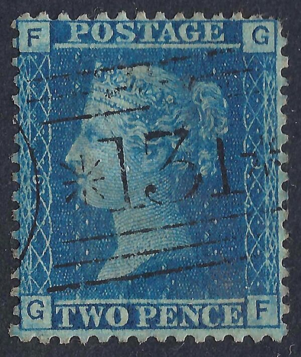 QV sg45 2d blue (G-F) plate 9 - good used