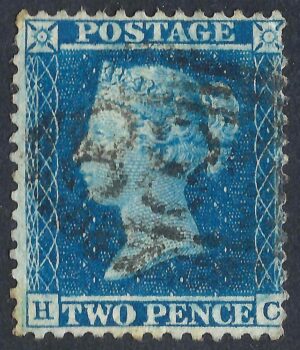 QV sg34 2d blue (H-C) Plate 5 - good used