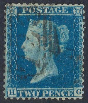 QV sg34 2d blue (H-G) Plate 5 - good used