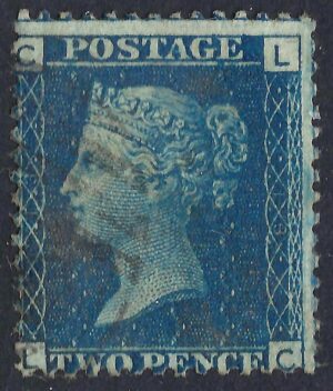 QV sg47 2d blue (L-C) plate 13 - good used