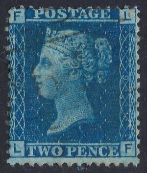 QV sg45 2d blue (L-F) plate 9 - good used