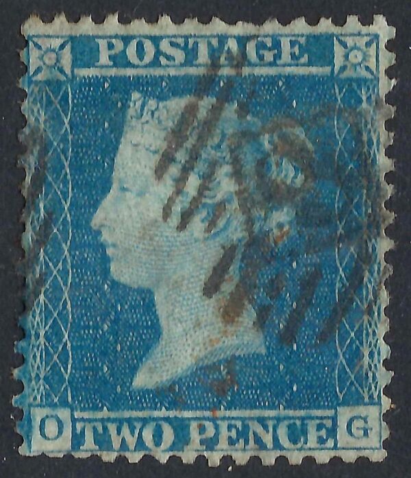 QV sg34 2d blue (O-G) plate 5 - good used