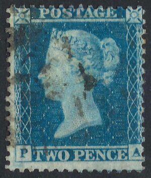 QV sg34 2d blue (P-A) plate 5 - good used