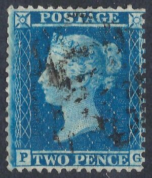 QV sg34 2d blue (P-G) plate 5 – good used