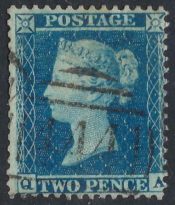 QV sg34 2d blue (Q-A) plate 5 - good used