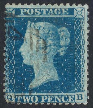 QV sg34 2d blue (Q-B) plate 5 - good used