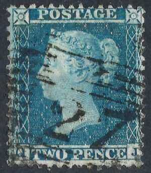 QV sg34 2d blue (Q-J) plate 5 – good used