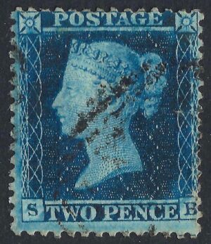 QV sg34 2d blue (S-B) plate 5 - good used