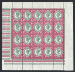 QV sg206 4½d green & carmine pane Spec K34(1)