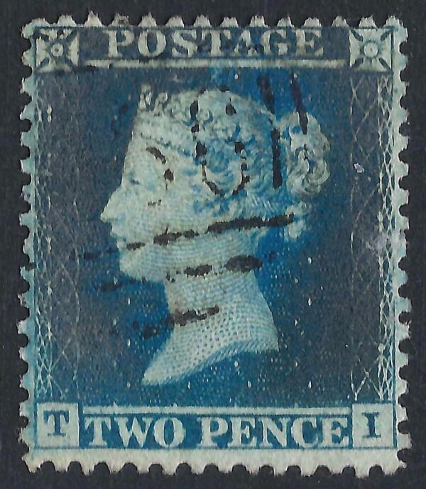 QV sg34 2d blue (T-I) plate 5 - good used