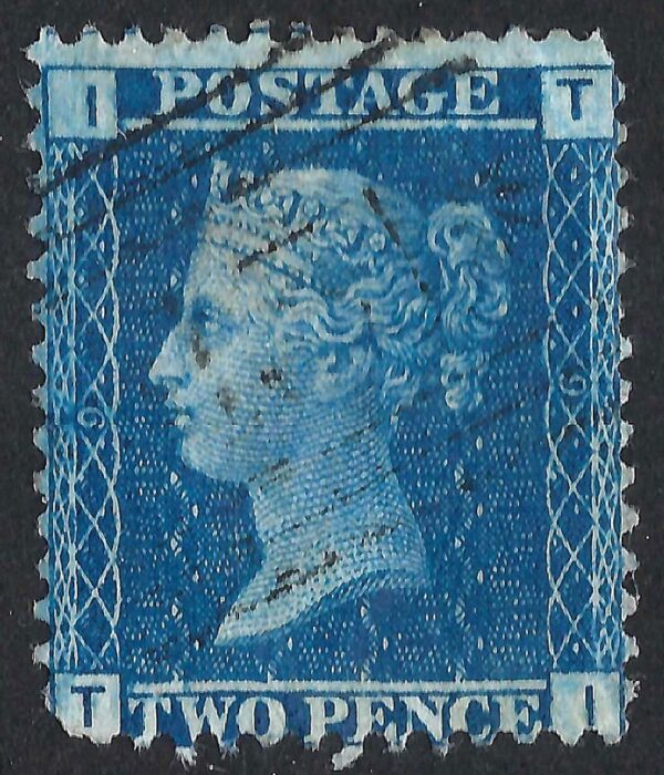 QV sg45 2d blue (T-I) plate 9 - good used
