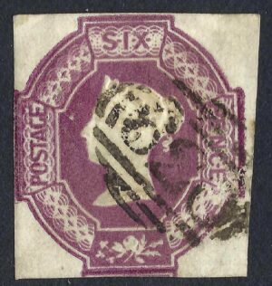 QV sg58 6d mauve embossed – fine used