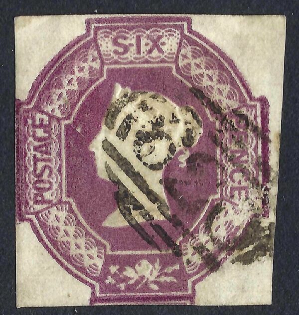 QV sg58 6d mauve embossed – fine used