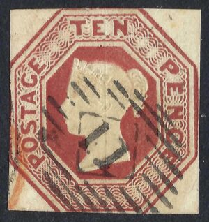 QV sg57 10d brown embossed – fine used