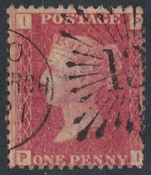 QV sg43 1d red (P-I) with fine Brunswick Star cancel