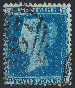 QV sg34 2d blue (G-I) plate 5 – good used