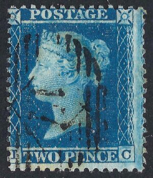 QV sg34 2d blue (I-C) plate 5 – good used