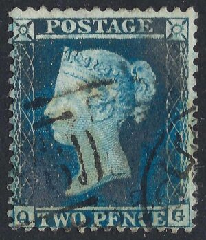 QV sg34 2d blue (Q-G) plate 5 – good used