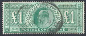 KEVII sg320 £1 deep green - fine used example