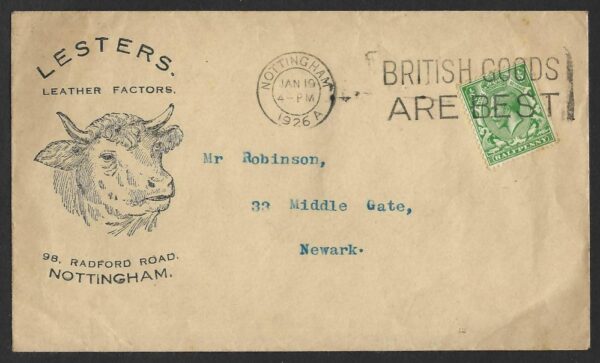 KGV 1926 LESTERS illustrated cover