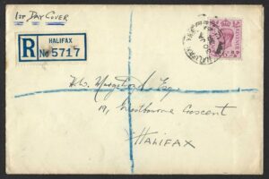 KGVI sg470 6d purple on registered First Day Cover to Halifax