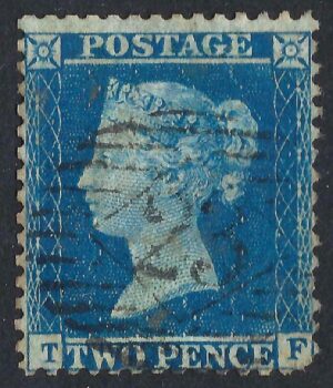 QV sg35 2d blue (T-F) plate 6 – good used