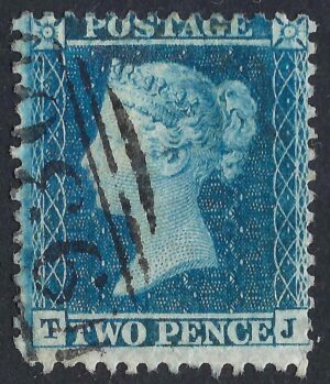 QV sg34 2d blue (T-J) plate 5 – good used