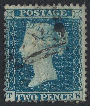 QV sg34 2d blue (T-K) plate 5 – good used