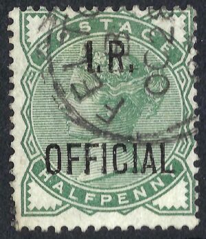 QV sgO1 ½d deep green I.R. OFFICIAL - fine used