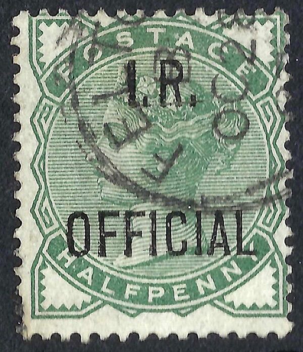 QV sgO1 ½d deep green I.R. OFFICIAL - fine used