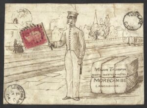 QV sg43 (Q-L) Plate 102 on 1864 illustrated front to Morecambe