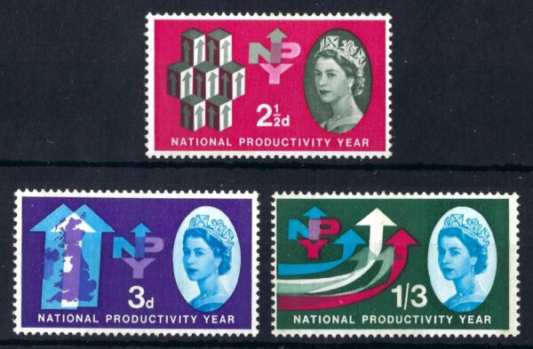 QEII 1962 sg631p-633p NPY phosphor set - unmounted mint