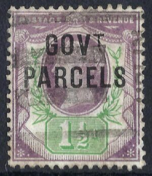 QV sgO65 1½d dull purple/green GOVT PARCELS - good used
