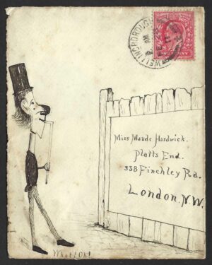 KEVII 1911 hand illustrated cover Wellingborough to London