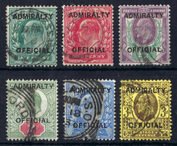 KEVII sgO101-O106 ADMIRALTY OFFICIAL set - good used