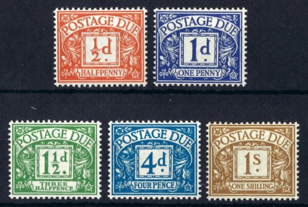 1951-54 Postage Dues D35-D39 – unmounted mint