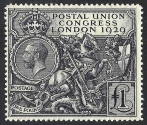 KGV sg438 £1 black PUC – unmounted mint