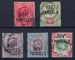 KEVII sg074-078 GOVT PARCELS set - good used