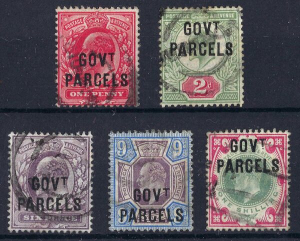 KEVII sg074-078 GOVT PARCELS set - good used