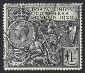 KGV sg438 £1 black PUC – fine used