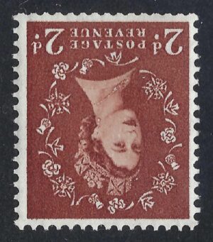 QEII sg543bwi Spec S38(d) St Edward`s Crown 2d light red-brown (wmk inverted) – unmounted mint