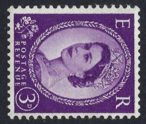 QEII sg545b Spec S68(e) St Edward`s Crown 3d deep lilac (wmk sideways) – unmounted mint