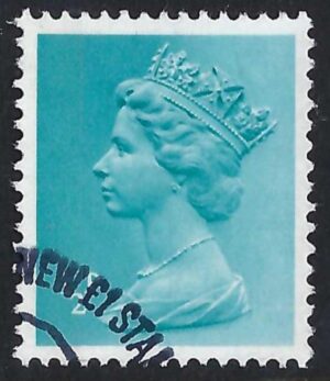 QEII sgX842 ½p turquoise-blue (1 left band) – fine used