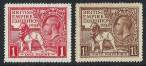 KGV 1924 British Empire Exhibition sg430-31 - unmounted mint