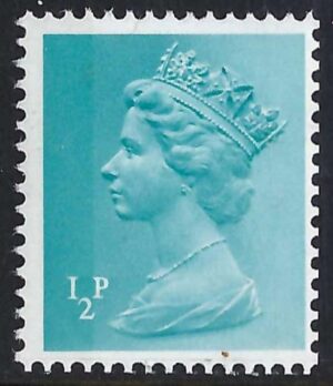 QEII sgX842 ½p turquoise-blue (1 left band) – unmounted mint