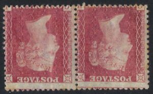 QV sg40wi 1d red-brown pair (CH-CI) - good mint example