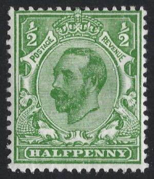 KGV sg324/26 Spec N2(2) ½d pale bright green – mounted mint