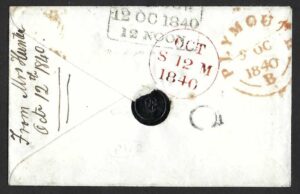QV sg2 1d black (P-L) Plate 2 on small 1840 envelope to Cairngorm