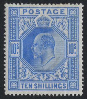 KEVII sg265 10s ultramarine - fine mounted mint example